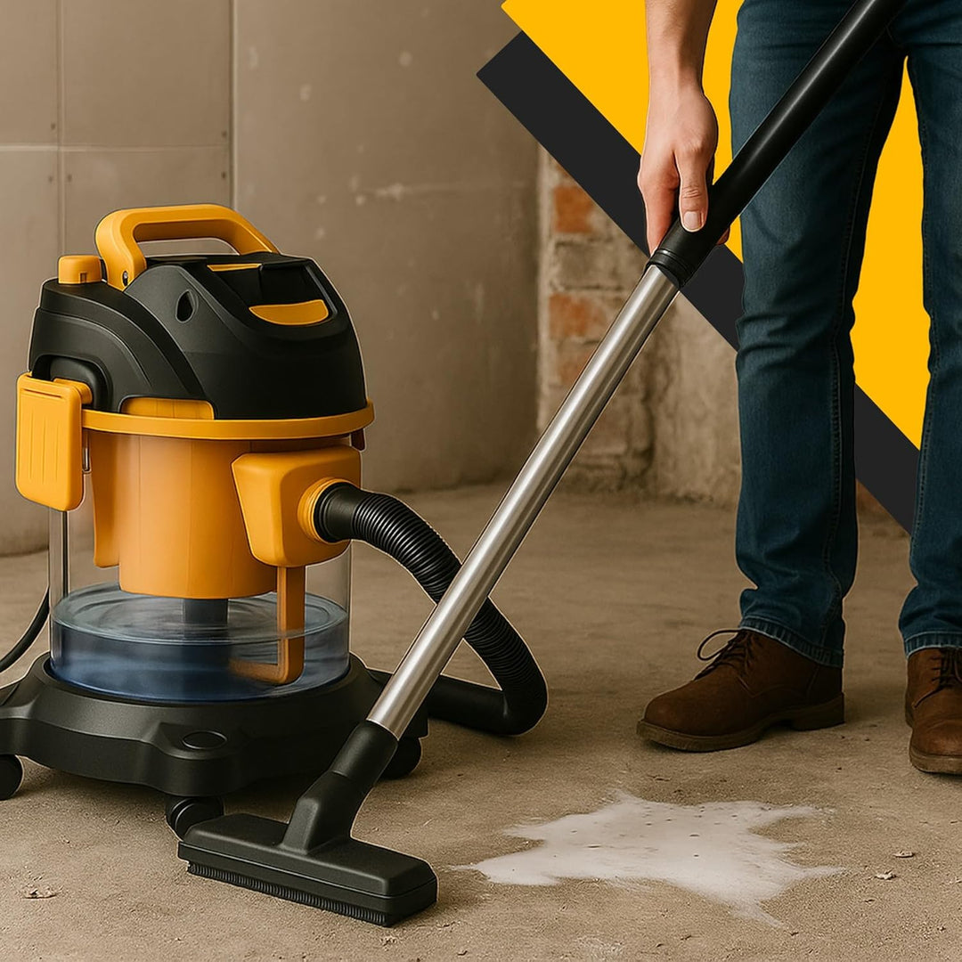 Retoo Nass-Trocken-Sauger 8m Arbeitsbereich, Staubsauger 2200W Radstaubsauger 2.5L, für Teppiche Pol