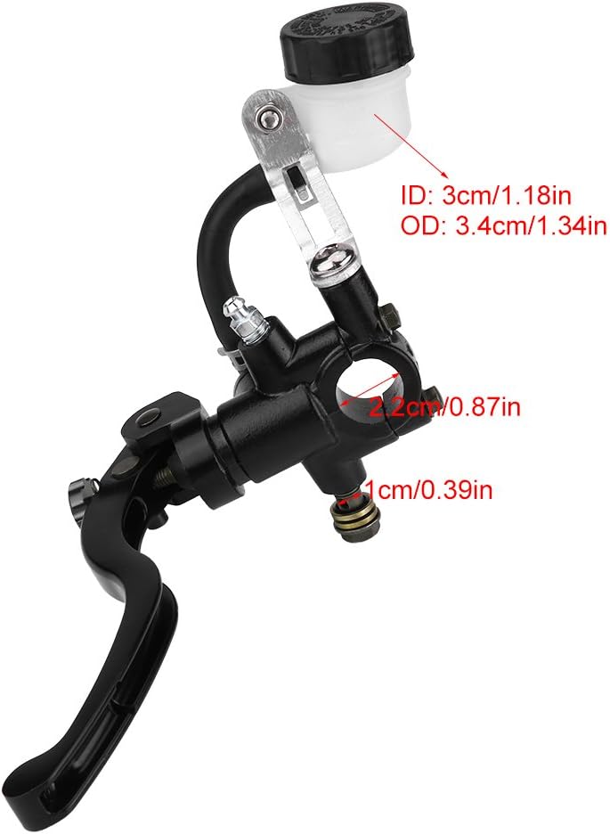Yctze 22mm 7/8" Universal Motorrad Hydraulischer Lenker Bremspumpe Zylinder Hauptkupplungshebel Link