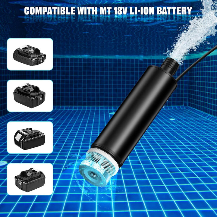 Tauchpumpe für Makita 18V Akku, Mini-Wasserpumpe, Absaugpumpe,Poolpumpen für Keller,Pool,Gartenbewäs