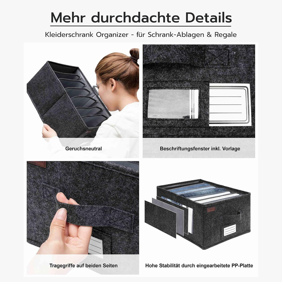 MEKAA® Hosen Organizer Für Kleiderschrank - 2er-Set - Praktische Schrank Organizer Ihrer Hosen, Pull