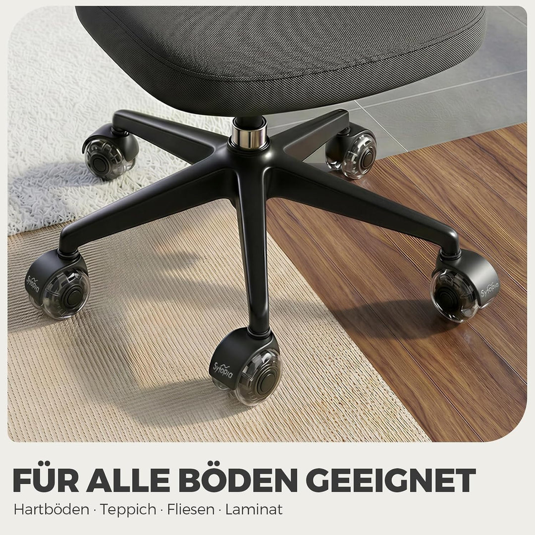 Sytopia Bürostuhl Rollen 10mm x 22 mm, Nur kompatibel mit 1KEA Stuhl (Nicht für 11mm stuhlrollen), 5