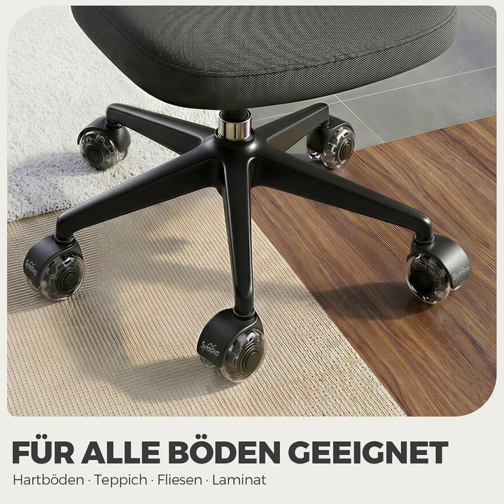 Sytopia Bürostuhl Rollen 10mm x 22 mm, Nur kompatibel mit 1KEA Stuhl (Nicht für 11mm stuhlrollen), 5
