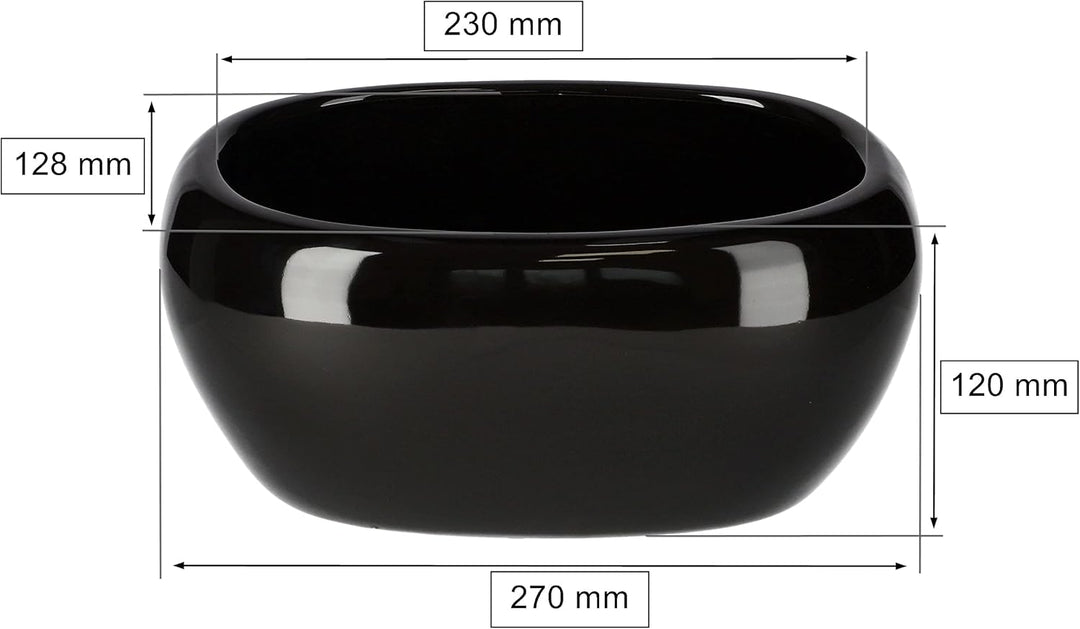 KOTARBAU® Keramik-Blumentopf Übertopft Blumenschale für Blumen Pflanzen Schwarz, Schwarz