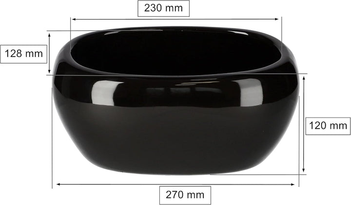 KOTARBAU® Keramik-Blumentopf Übertopft Blumenschale für Blumen Pflanzen Schwarz, Schwarz