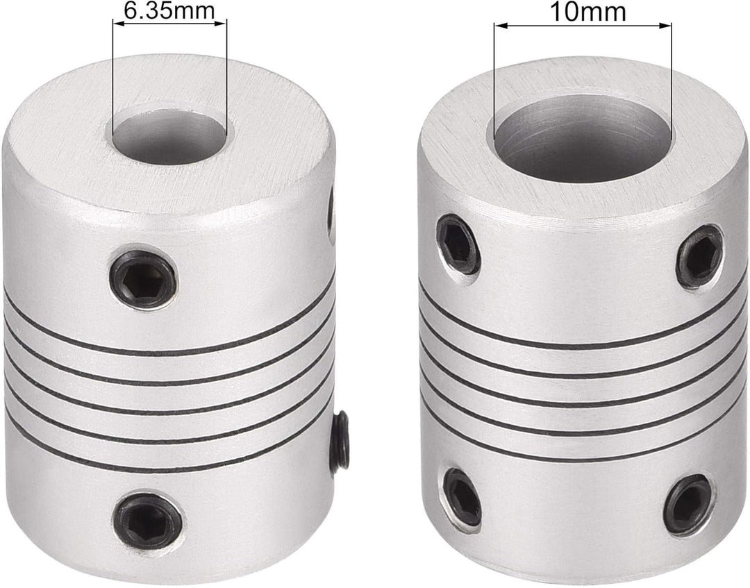 sourcing map 5Stk. 6.35mm zu 10mm Aluminiumlegierung Stab Flexibel Kupplung Motorsteckerverbindung L
