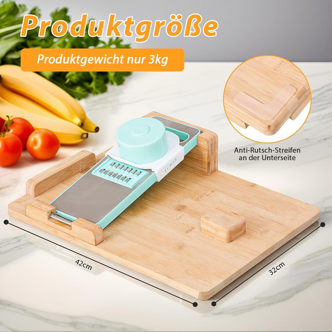 TYYIHUA Einhand-Schneidebrett, einhänderbrett, rutschfest mit Brotstoppern und Spikes, perfekt für A