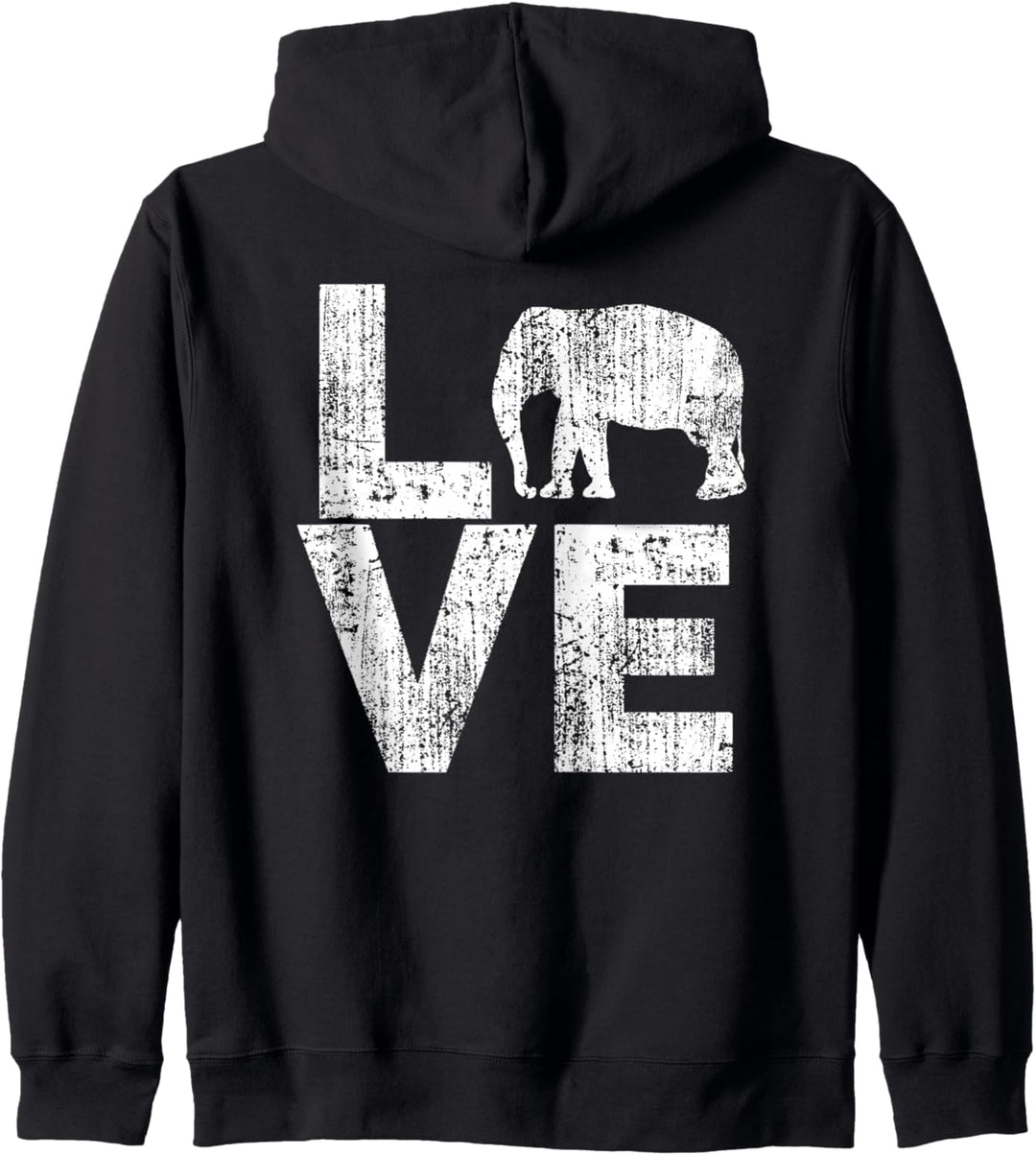 Kapuzenpullover mit Aufdruck "I Love Elephants" Kapuzenjacke