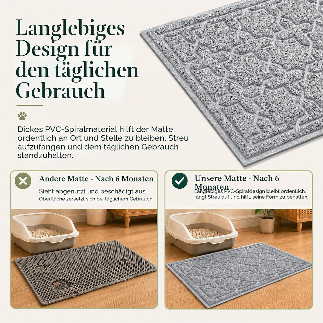 Yimobra Katzenstreumatte, XL Jumbo 90 x 60 cm, Leicht Zu Reinigende Katzenmatten, rutschfest, Wasser