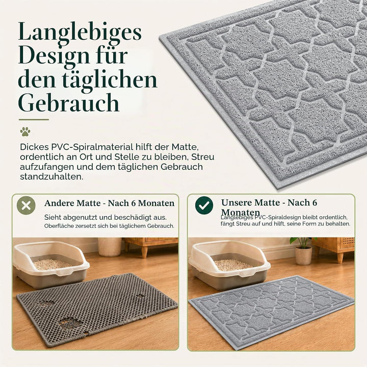 Yimobra Katzenstreumatte, XL Jumbo 90 x 60 cm, Leicht Zu Reinigende Katzenmatten, rutschfest, Wasser