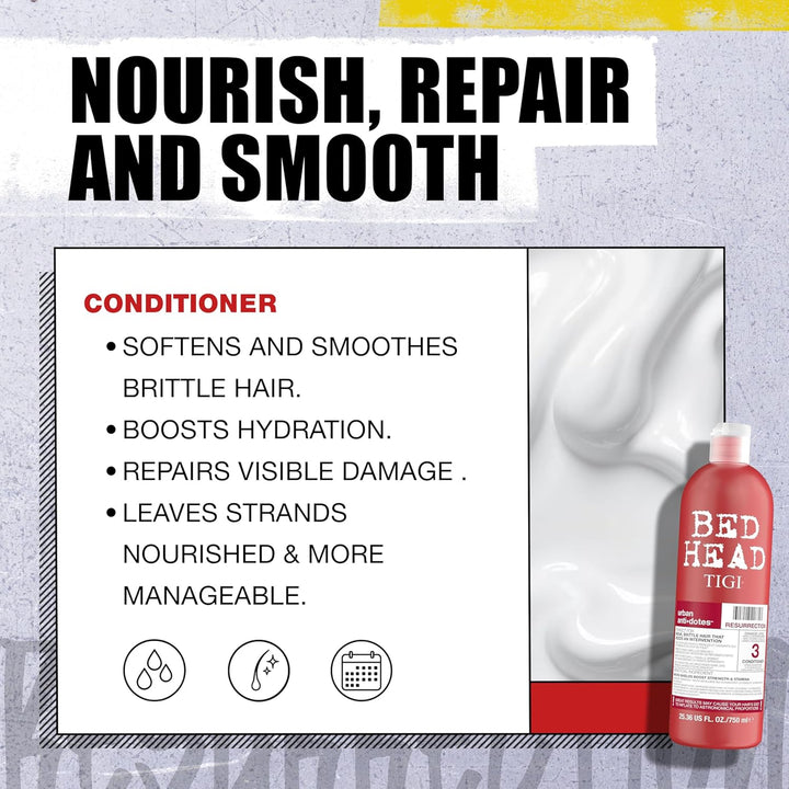 Bed Head by TIGI | Resurrection Shampoo und Conditioner Set | Haarpflege für sprödes und strapaziert