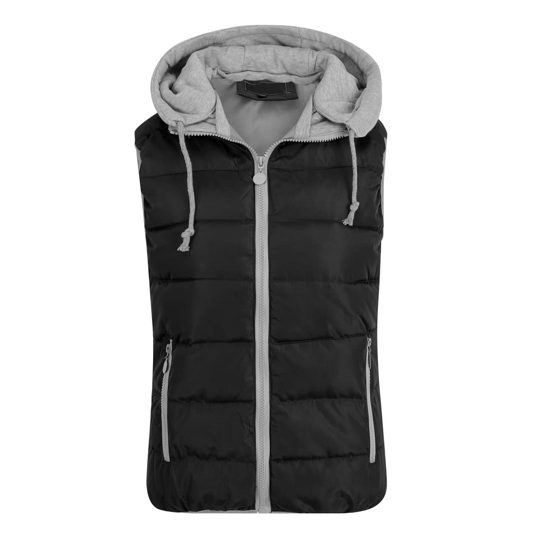 YOUTHUP West Damen Steppweste mit Kapuze Leicht Winterweste Freizeit Outdoor Ärmellos Jacke Gilet Bo