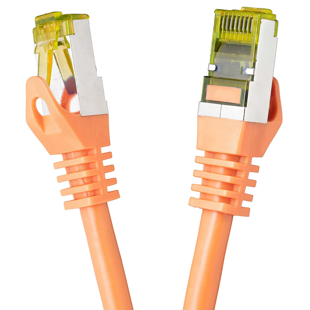 BIGtec LAN Kabel 20m Netzwerkkabel CAT7 Ethernet Internet Patchkabel CAT.7 orange Gigabit doppelt ge