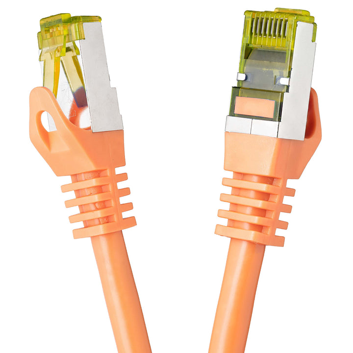 BIGtec LAN Kabel 20m Netzwerkkabel CAT7 Ethernet Internet Patchkabel CAT.7 orange Gigabit doppelt ge
