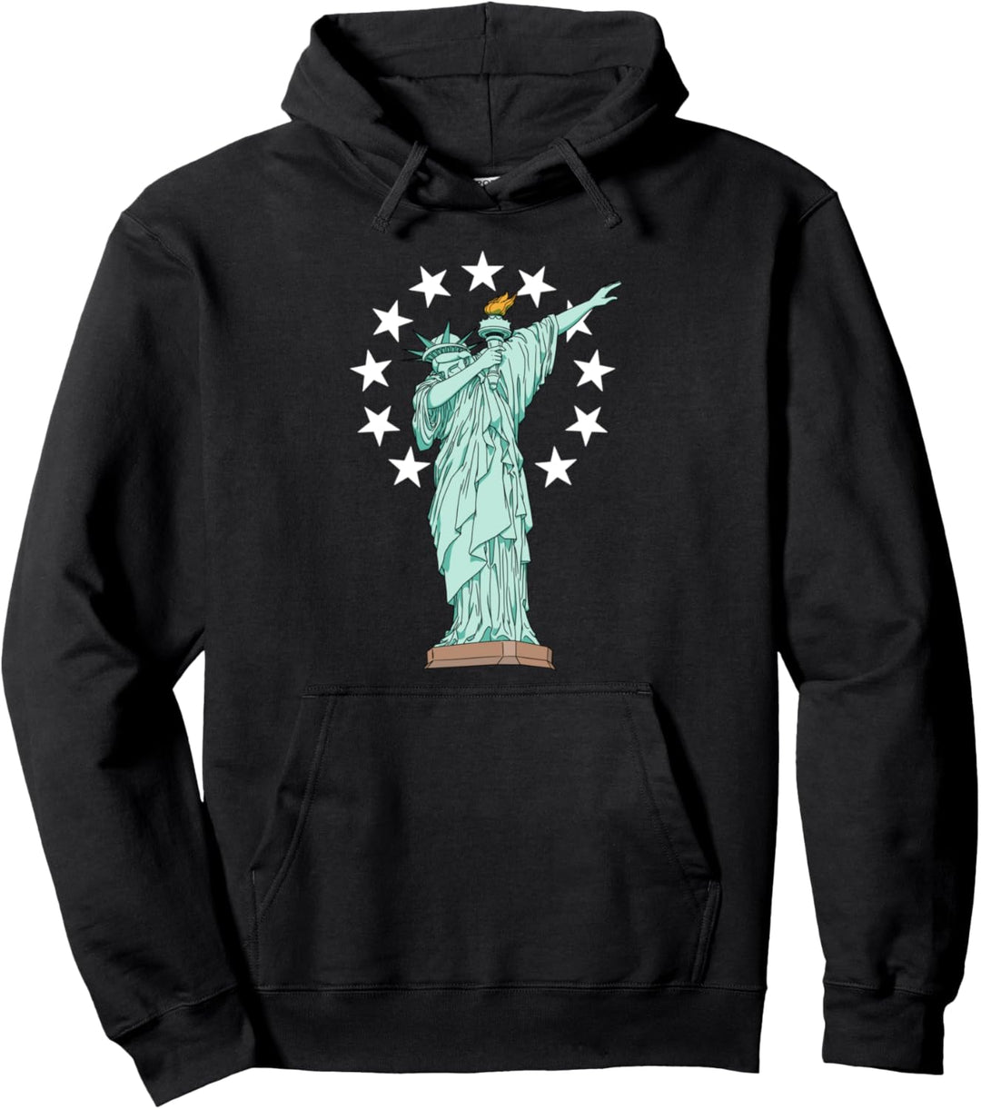 DABBING STATUE OF LIBERTY-Vintage amerikanische Flagge Betsy Pullover Hoodie