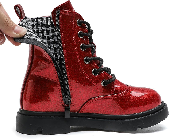 DADAWEN Jungen Stiefel Wasserdichte Mädchen Schnürstiefeletten 26 EU Rot, 26 EU Rot