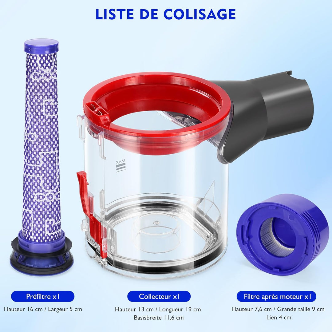 Staubbehälter für Dyson V7 V8 SV10 SV11 Staubsauger, mit Schnittstelle, Abfalleimer, Ersatzteil, Auf
