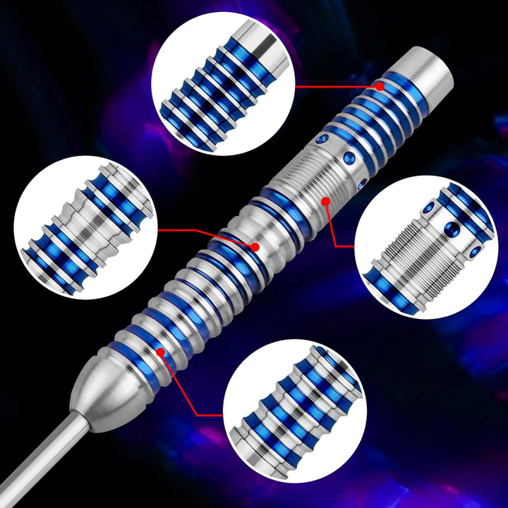 WIN.MAX Dartpfeile mit Metallspitze 90% Tungsten 3 Stück 90% Wolfram Stahl Darts 18-28 Gramm Dart pr