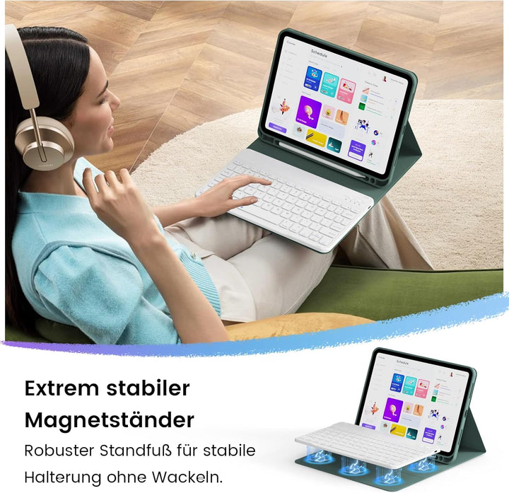 Hülle mit Tastatur für iPad Air 11 Zoll 2025 2024 (M3/M2), iPad Air 5 4 2022/2020 10,9 Zoll, Soft TP
