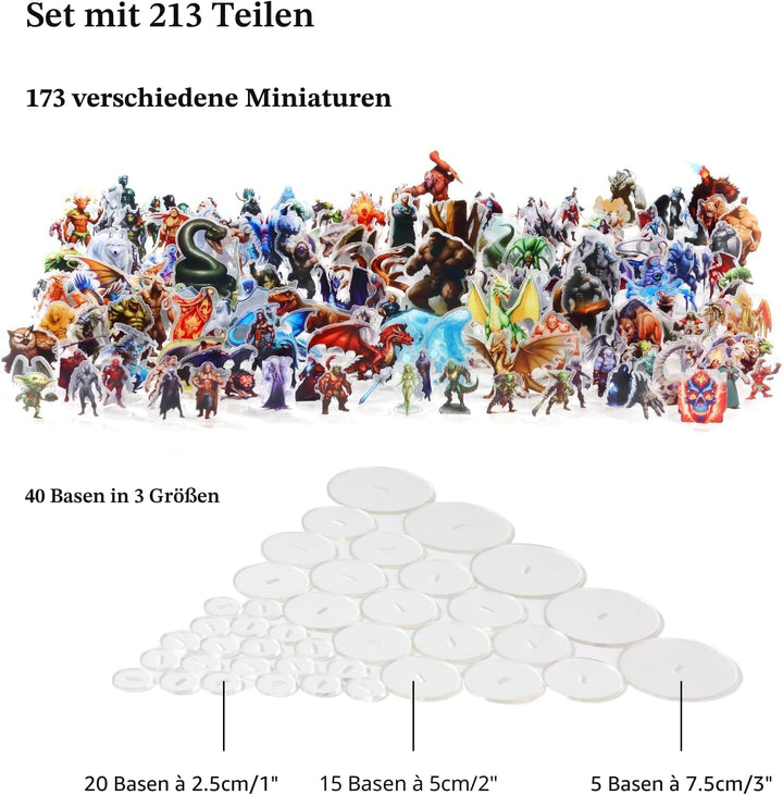 DND Miniatures Dungeons and Dragons Starter Set 170 Minis für DND 5E Maps Pathfinder Accessories Fla