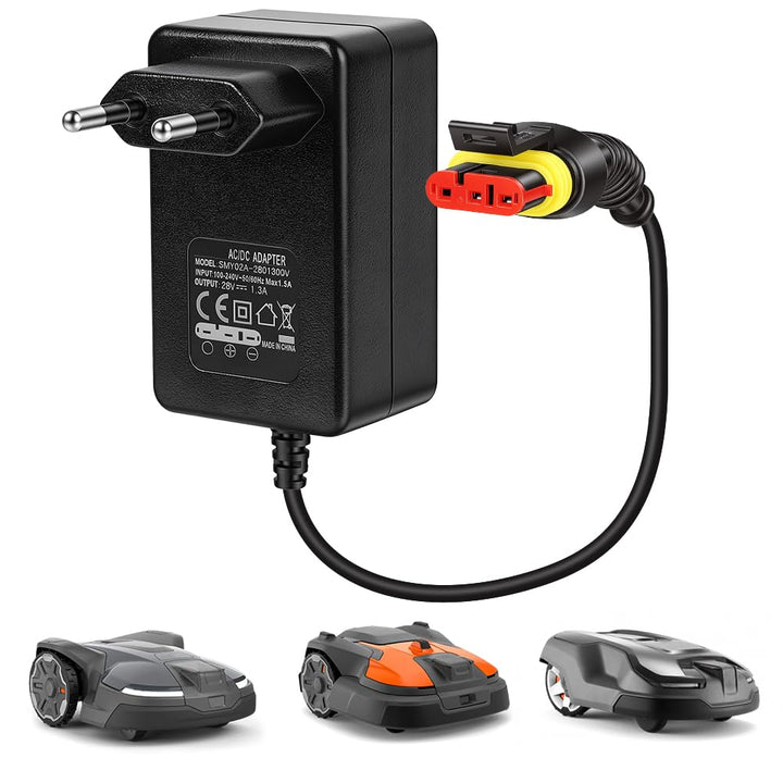 28V 1.3A Adapter Rasenmäher Netzteil, Ladegerät kompatibel für Gardena R50Li, R80Li, R40Li, R45Li, R
