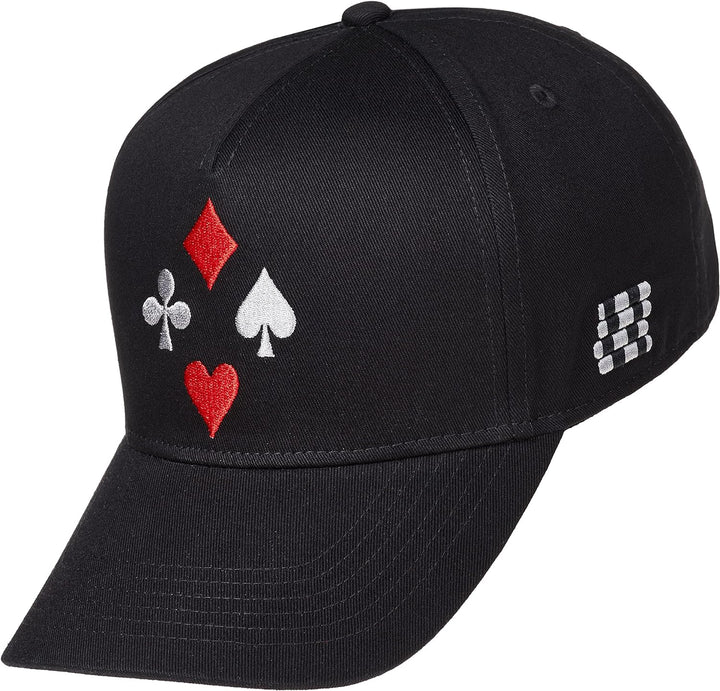 Cadency® Baseball Cap Poker, Schwarz, Unisex, Grössenverstellbar
