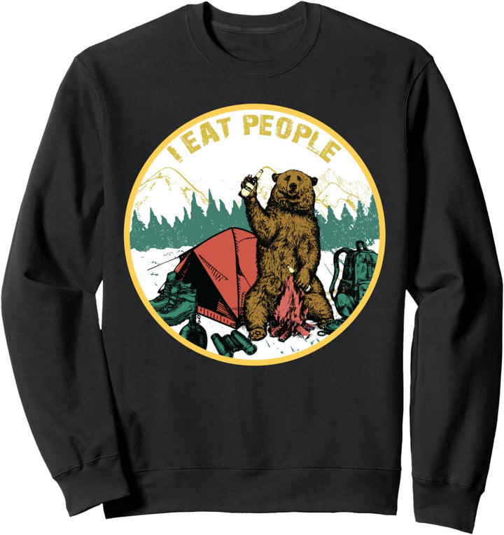 I Hate People I Eat People Camping Hiking Bear Sweatshirt