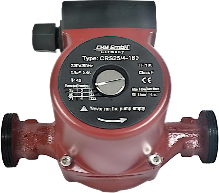 CHM GmbH® Umwälzpumpe 25-40/180 Heizungspumpe Zirkulationspumpe Effizienzpumpe 50l/min Förderhöhe 4m