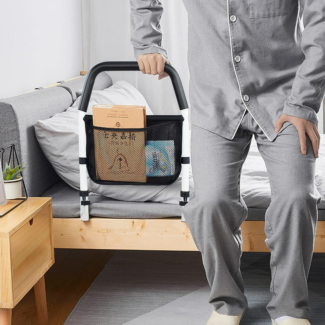OUUTMEE bettgitter rausfallschutz Erwachsene, Handlauf am Bett aus kohlenstoffreichem, tragbare und