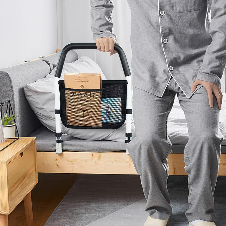 OUUTMEE bettgitter rausfallschutz Erwachsene, Handlauf am Bett aus kohlenstoffreichem, tragbare und