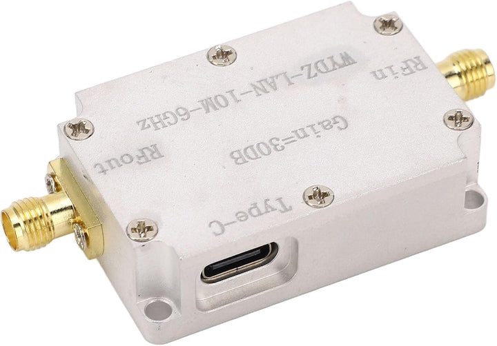 HF-Breitbandverstärker, Rauscharmer 30-dB-Hochverstärkungsverstärker LNA 10 M-6 GHz, SMA-Buchse, DC