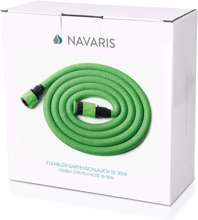 Navaris Flexibler Gartenschlauch 10-30m - mit 7 Funktionen Brause und Schnelladaptern - Wasserschlau