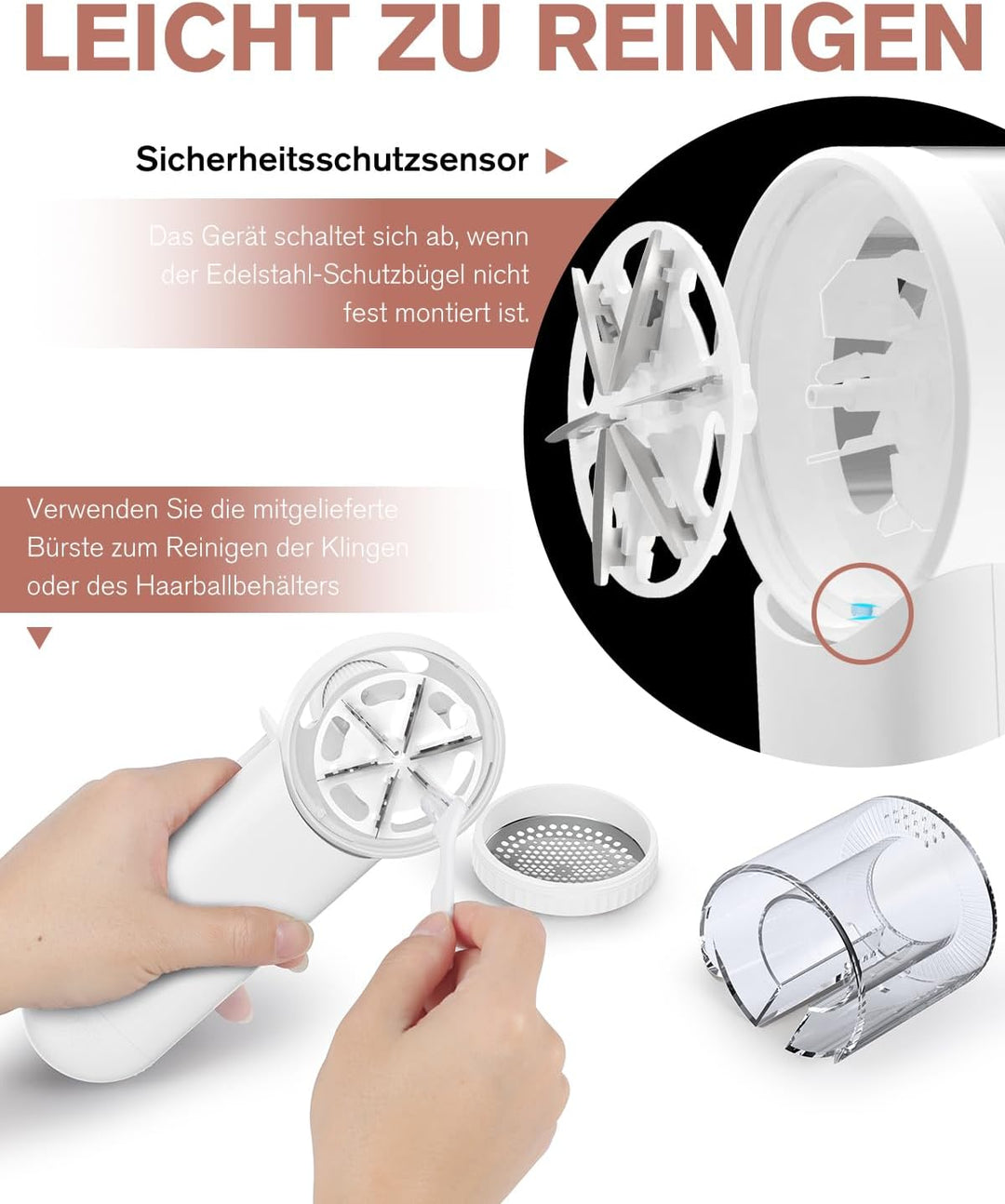 Fusselrasierer Elektrisch, [USB Aufladung] Fusselentferner für Kleidungsstücke, LED-Anzeige 3 Einste