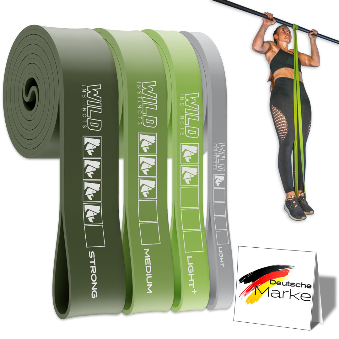 Wild Instincts® Premium Widerstandsbänder Krafttraining/Pull Up Band für Klimmzüge, Fitnessbänder Se