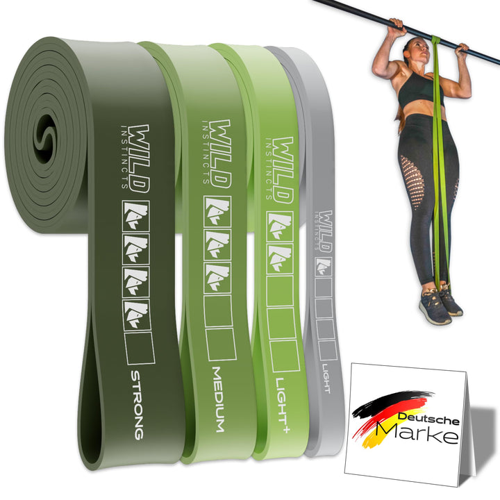 Wild Instincts® Premium Widerstandsbänder Krafttraining/Pull Up Band für Klimmzüge, Fitnessbänder Se