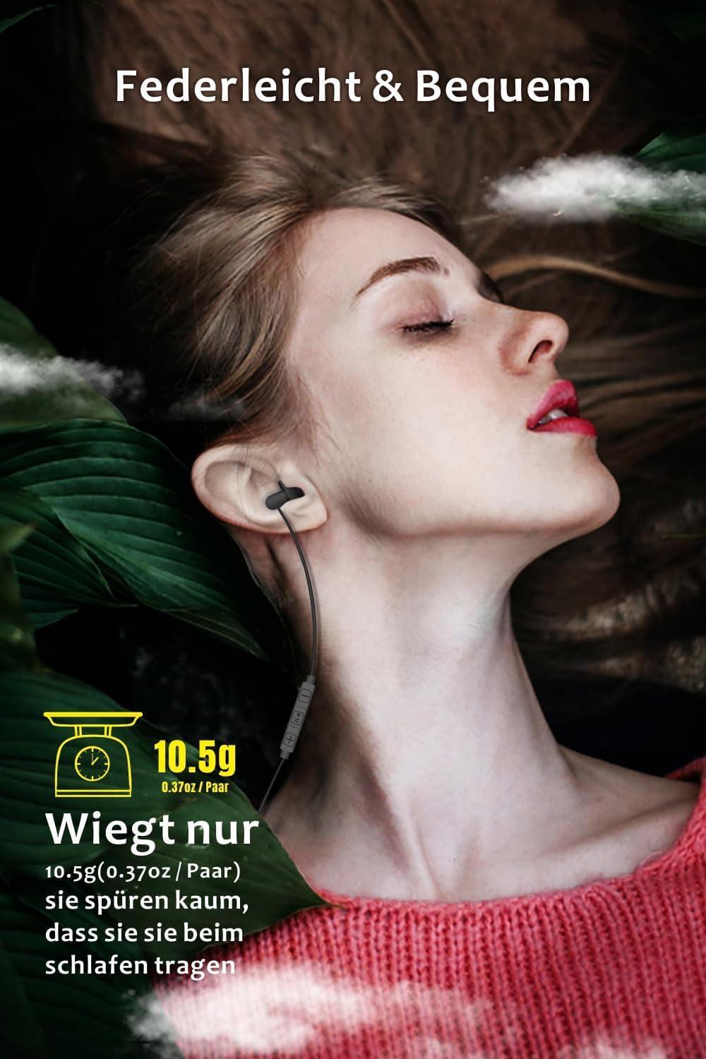 Hearprotek 2 Paar Silikon Schlaf Ohrhörer, Komfortable Anti-Lärm In-Ear Kopfhörer 3,5 mm Stecker mit