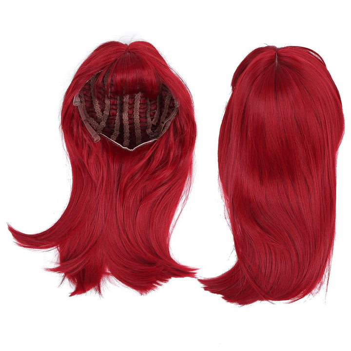Lange Gerade Perücke Hochtemperatur Rotes Gefälschtes Haar Mit Geradem For Haarklammern Party Women