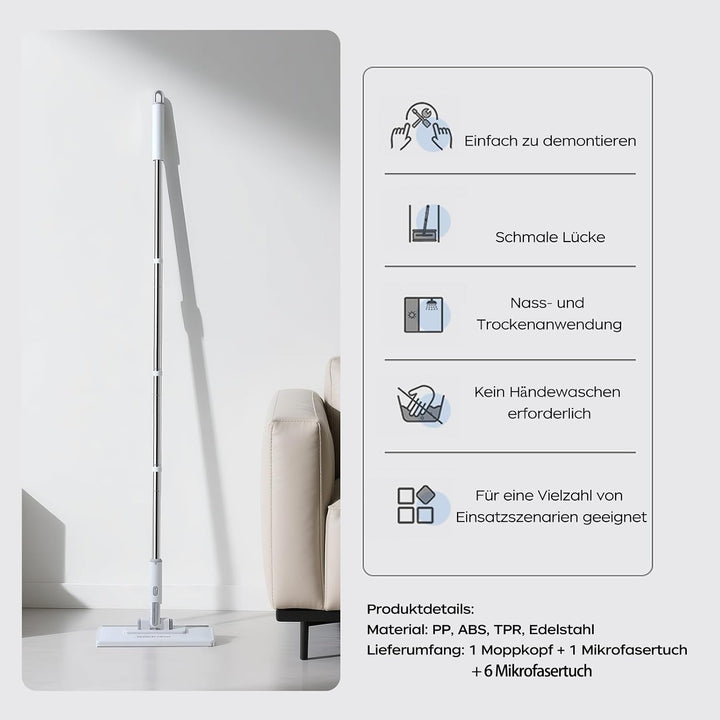 Wischmopp mit druck klemm system 1-Knopf-Wechsel zero touch mini mop, bodenwischer für feuchttücher
