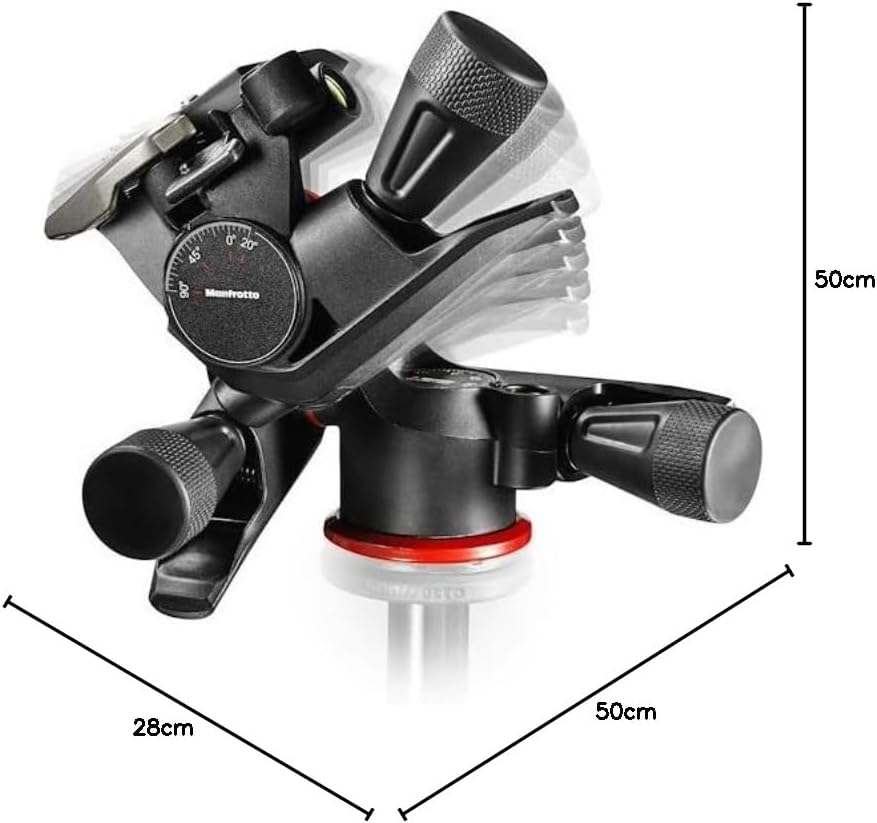 Manfrotto 3-Segment Stativ Kit mit 3-Wege-Neiger aus Aluminium, Fotostativ mit Move Quick Release Sy