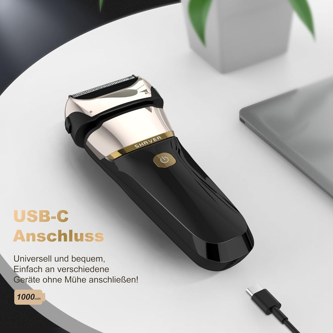 Folienrasierer Herren,2 in 1 Rasierer Herren Elektrisch Wiederaufladbarer USB Rasierapparat Herren N