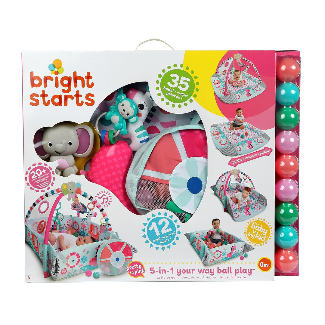 Bright Starts, 5 in 1 Spieldecke mit Spielbogen, Your Way Ball Play - mit anpassbaren Wänden, Melodi