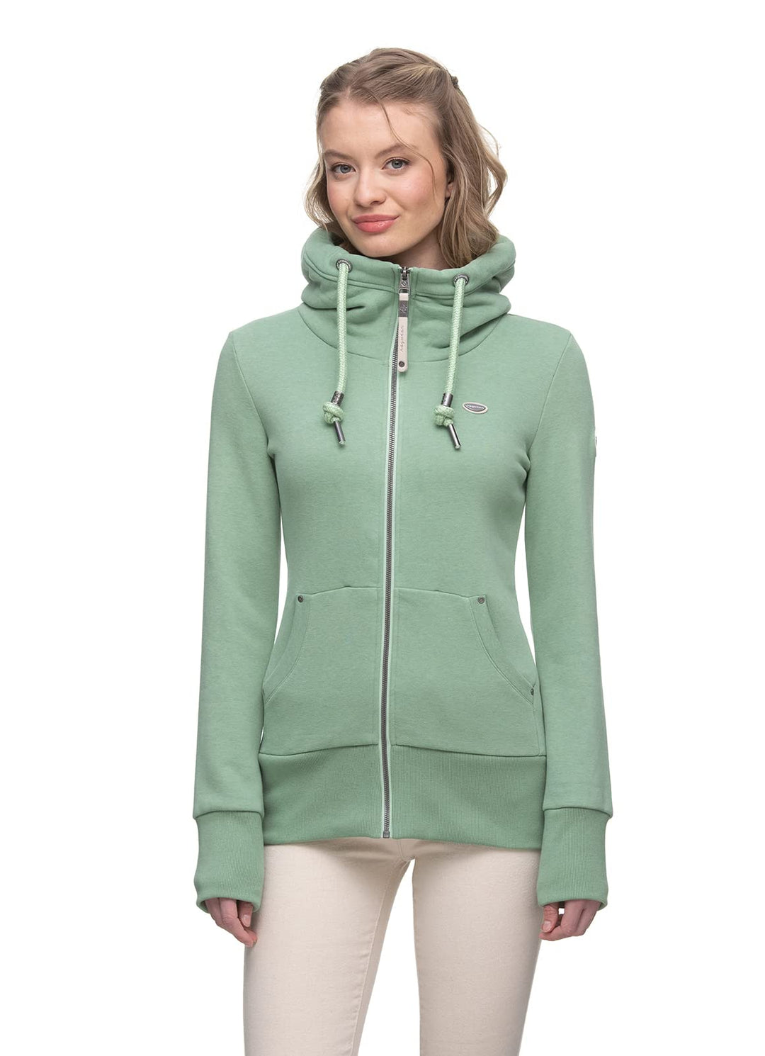 Ragwear NESKA Zip Damen Frauen Kapuzenjacke,Zip Hoodie,Kapuzenpullover,Sweatjacke M Light Green, M L