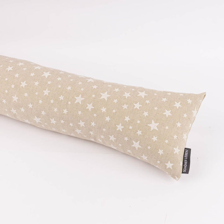 SCHÖNER LEBEN. Zugluftstopper Basic Star Sterne im Leinenlook Natur weiss div Grössen, Auswahl:80cm