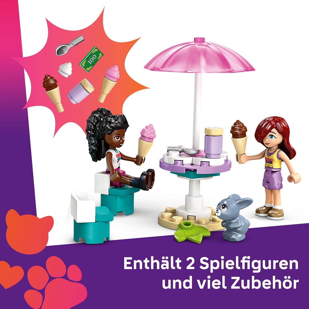 LEGO Friends Heartlake City Eiswagen, Spielset für Rollenspiele, Bauset mit 2 Spielzeugfiguren und e
