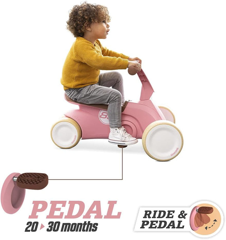 Berg GO² 2in1 Rutschauto Retro Rosa | Rutscher und Laufrad, Kinderrutscher, Kinderauto mit Ausklappb