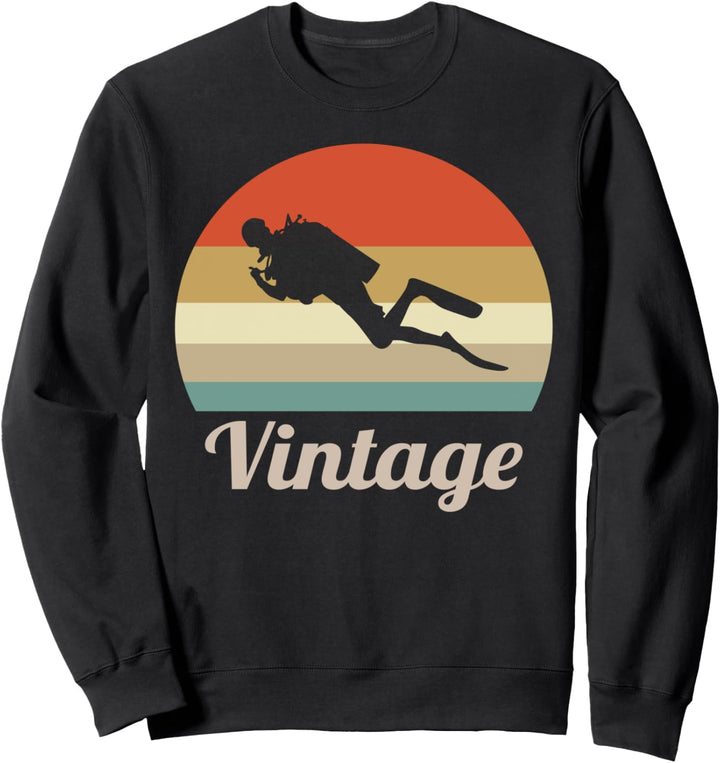 Tauchen Taucher Schnorcheln Tauchsport Retro Vintage Style Sweatshirt