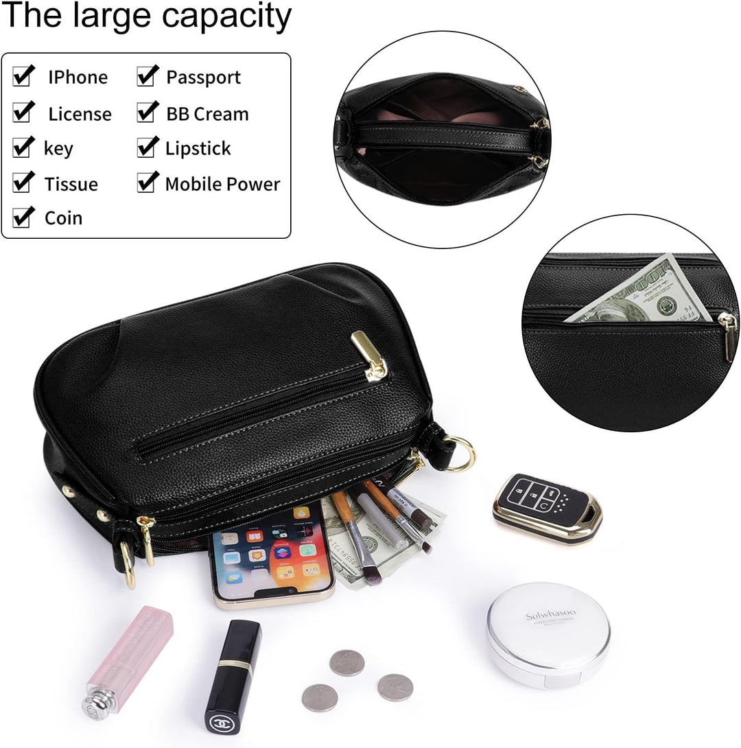 Damen Handy Umhängetasche Weiches PU-Leder Klein Crossbody Bag Mode Handytasche Zum Umhängen Elegant