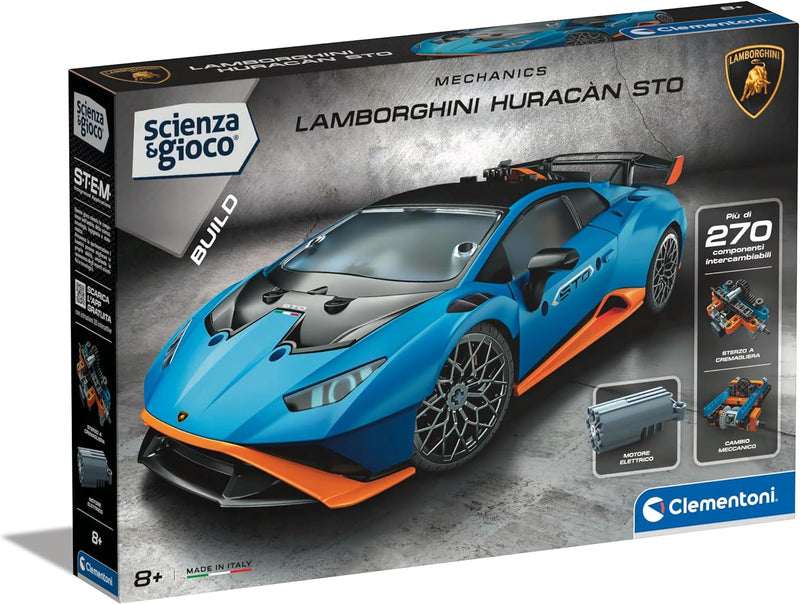 Clementoni - Wissenschaft Build Huracán STO-Set Kinderbau, Modell Lamborghini, Mechanisches Labor, W