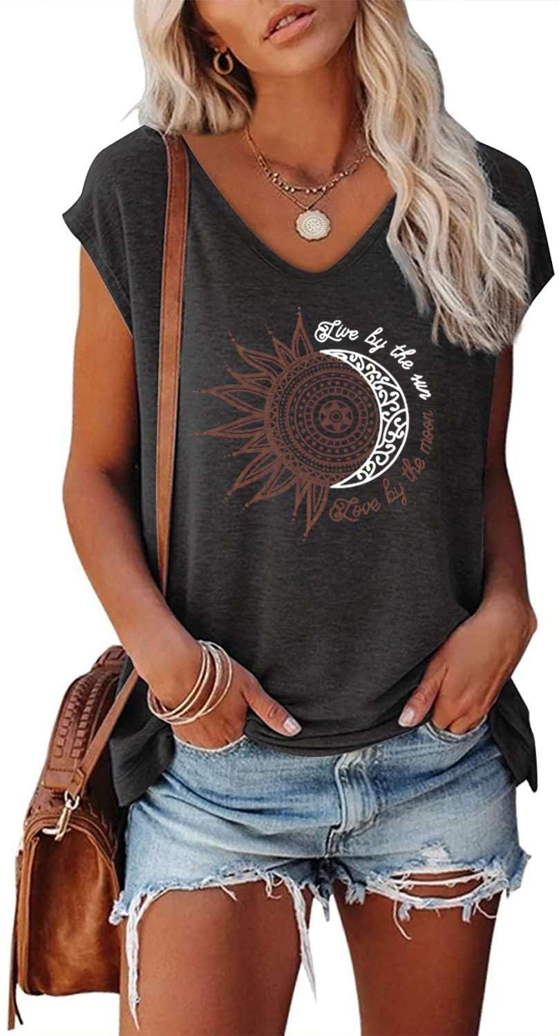 Teesho Tshirt Damen Oberteile Elegant Langarm/Kurzarm Crop Tops Casual Longshirt Cap hülse Tunika So