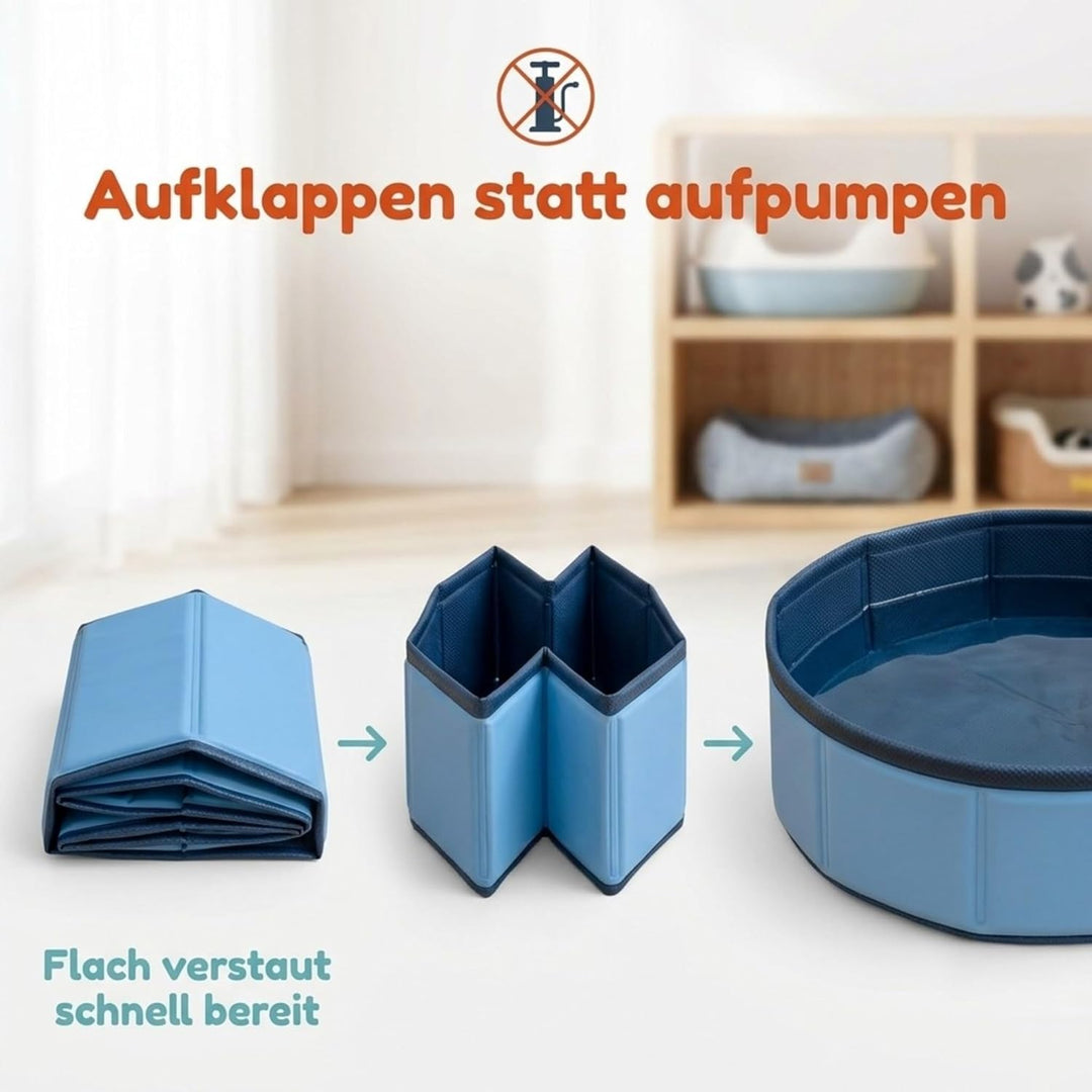 Swimmingpool Schwimmbecken für Katzen Katzenpool Katzenplanschbecken Katzenbadewanne, Faltbarer -Kat