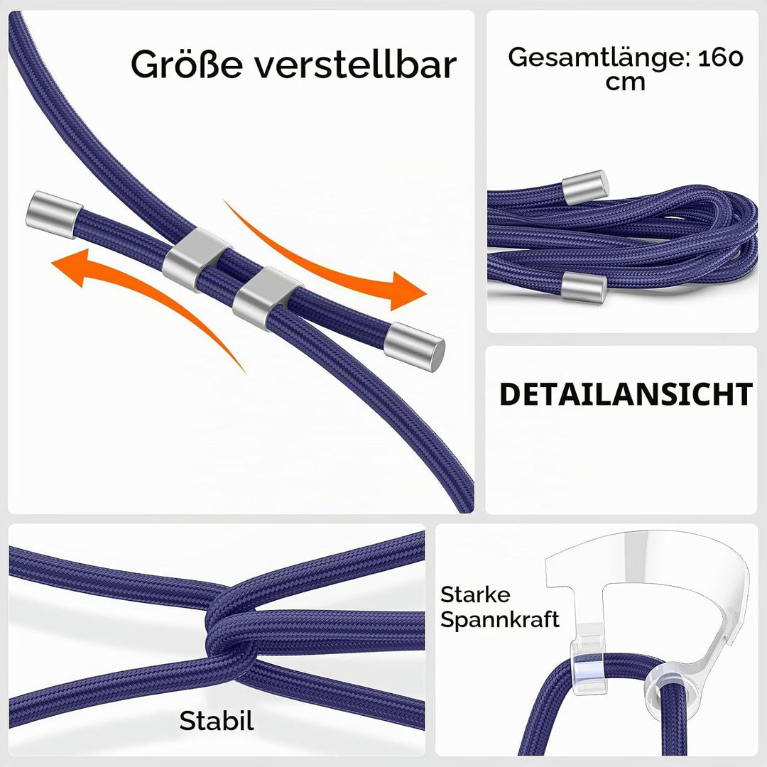 Handykette mit Band für iPhone 17 Pro Hülle, Verstellbarem und Demontage Band, Transparente Case mit